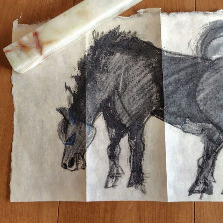 希少品 須田剋太個展の礼状 和紙 希少品 須田剋太個展の礼状 和紙