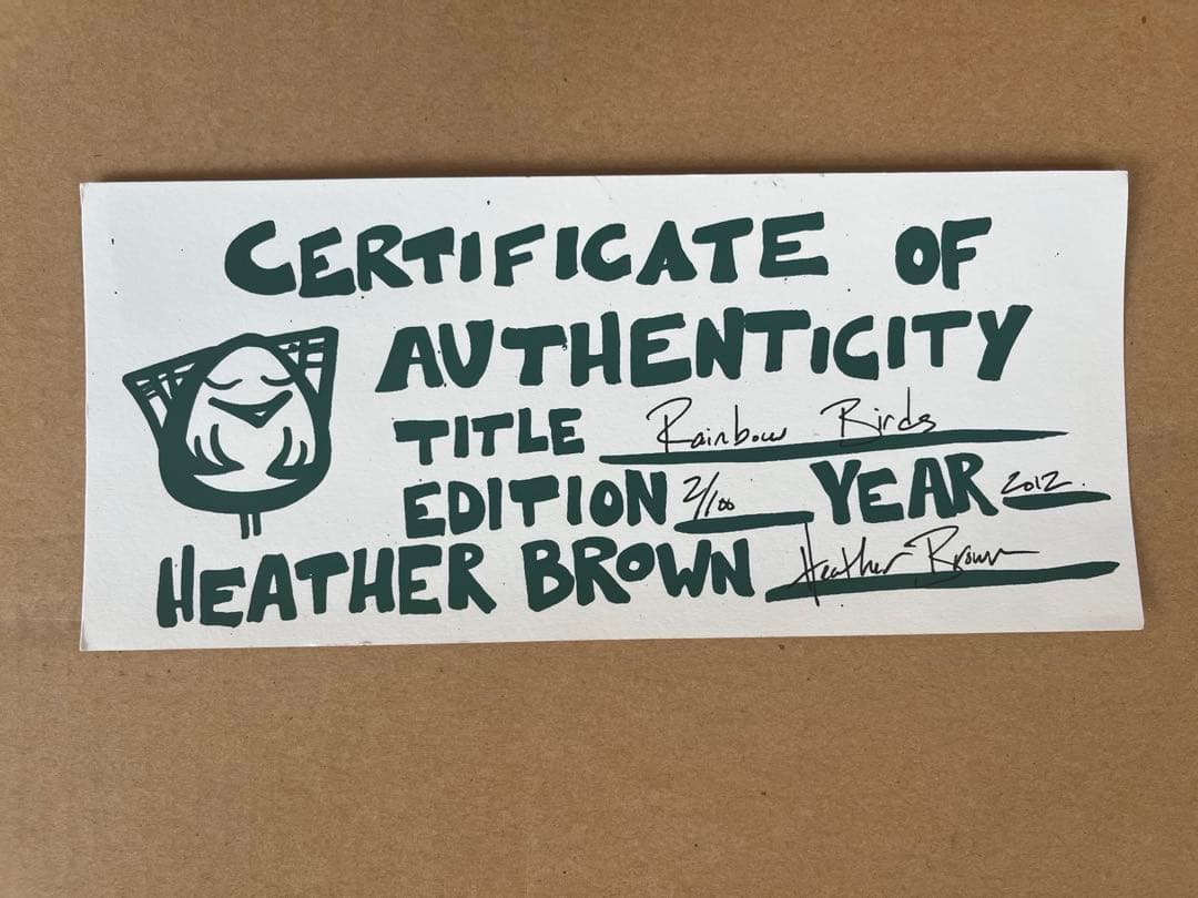 限定100枚・証明書付】Heather Brown Rainbow Birds - メルカリ
