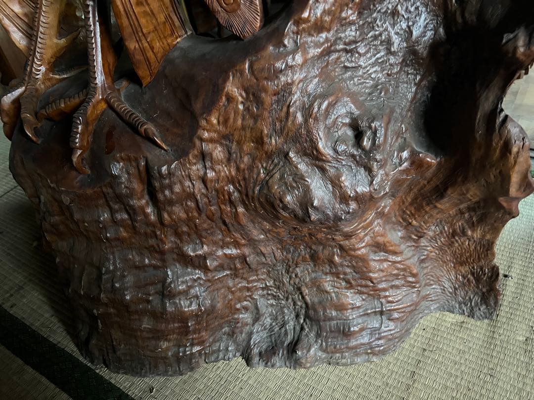 一刀彫 骨董 屋久杉 衝立