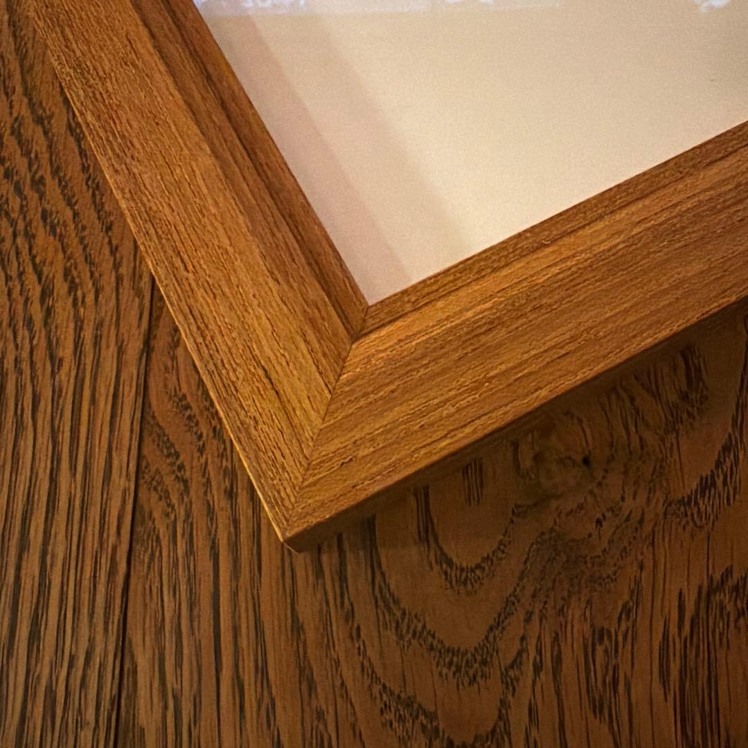 木製額縁 ポスターフレーム 無垢材 チーク材 オーダーメイド