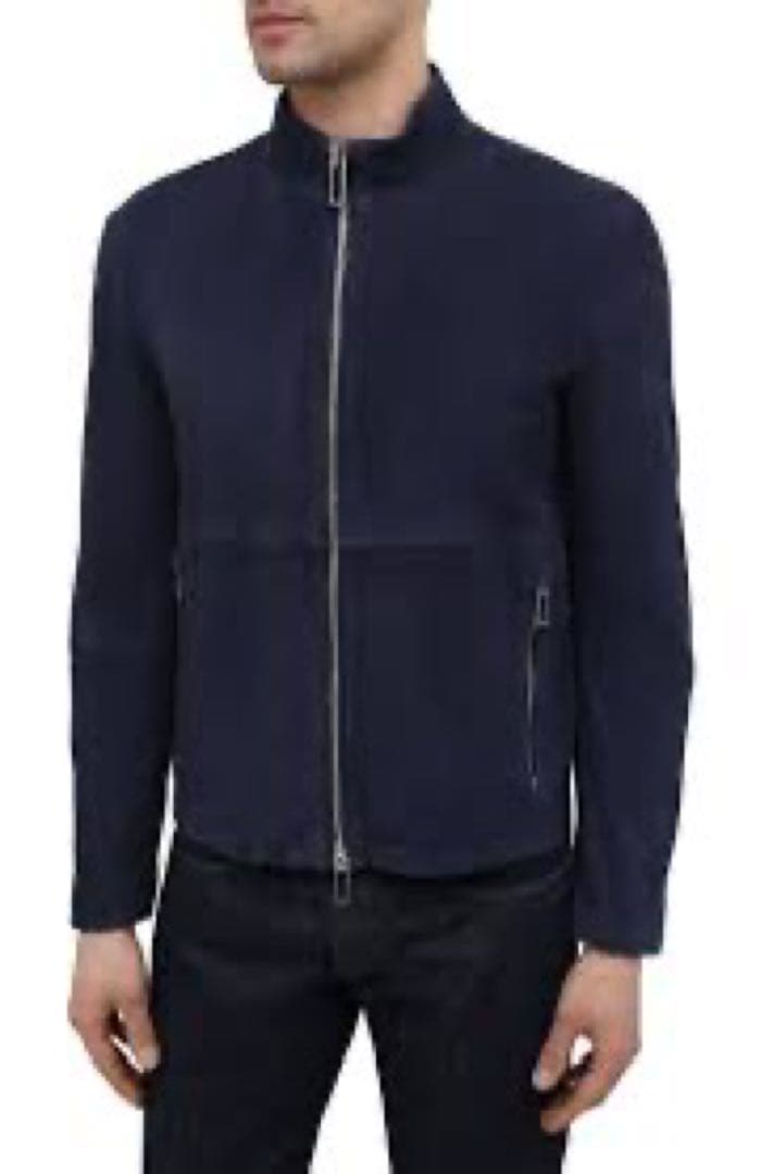 EMPORIO ARMANI レザー スウェード ジャケット 46 やぎ革