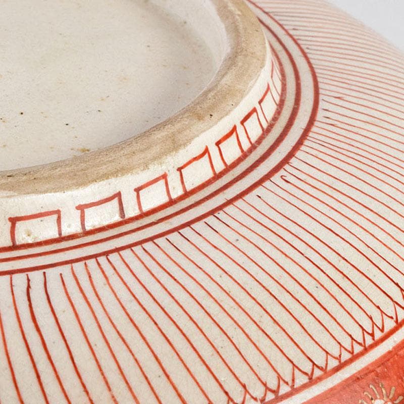 九谷焼 古九谷 八郎手 赤絵金彩 人物文 大鉢 時代箱付 D R9433B