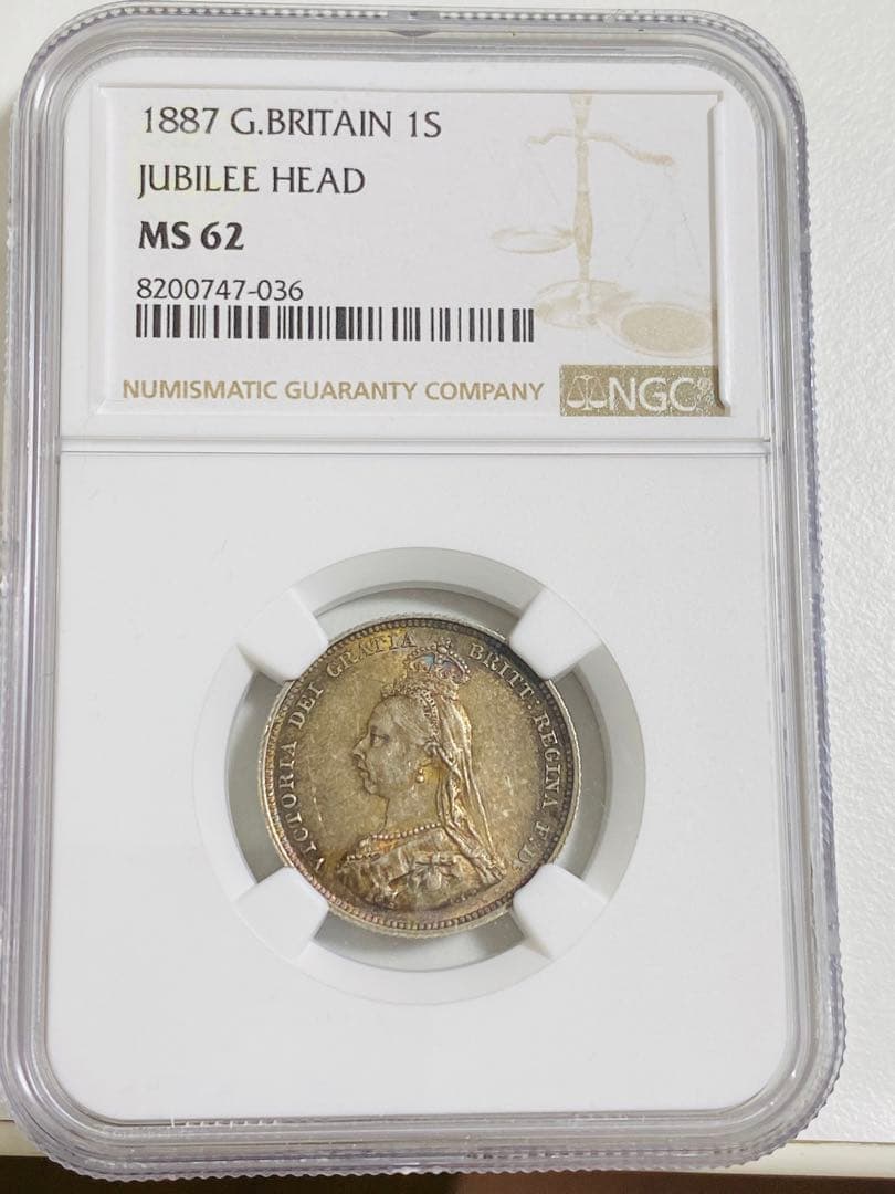 NGC MS62イギリス ヴィクトリア 1シリング 1S 銀貨 12/31迄 NGC MS62
