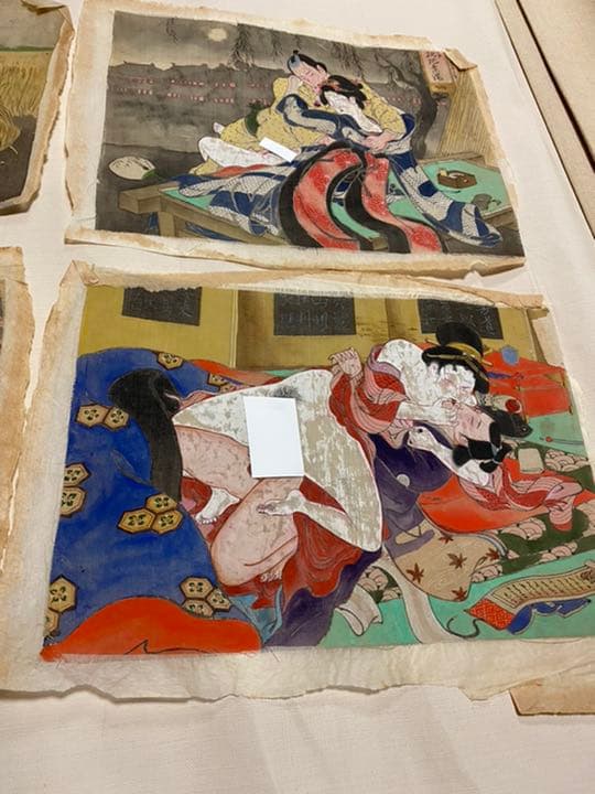 浮世絵　肉筆 春画 絹　５枚