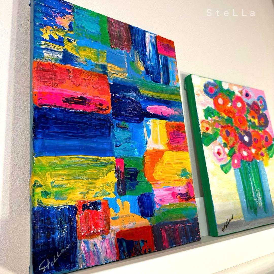 現代アート　北欧アート　カラフル　ビビッド　お祝い　玄関　リビング　絵画　店舗