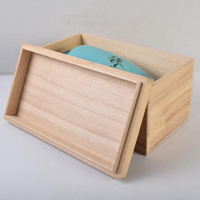 七宝焼 青釉 富士松文 花瓶 唐木台付 共箱 M R9509