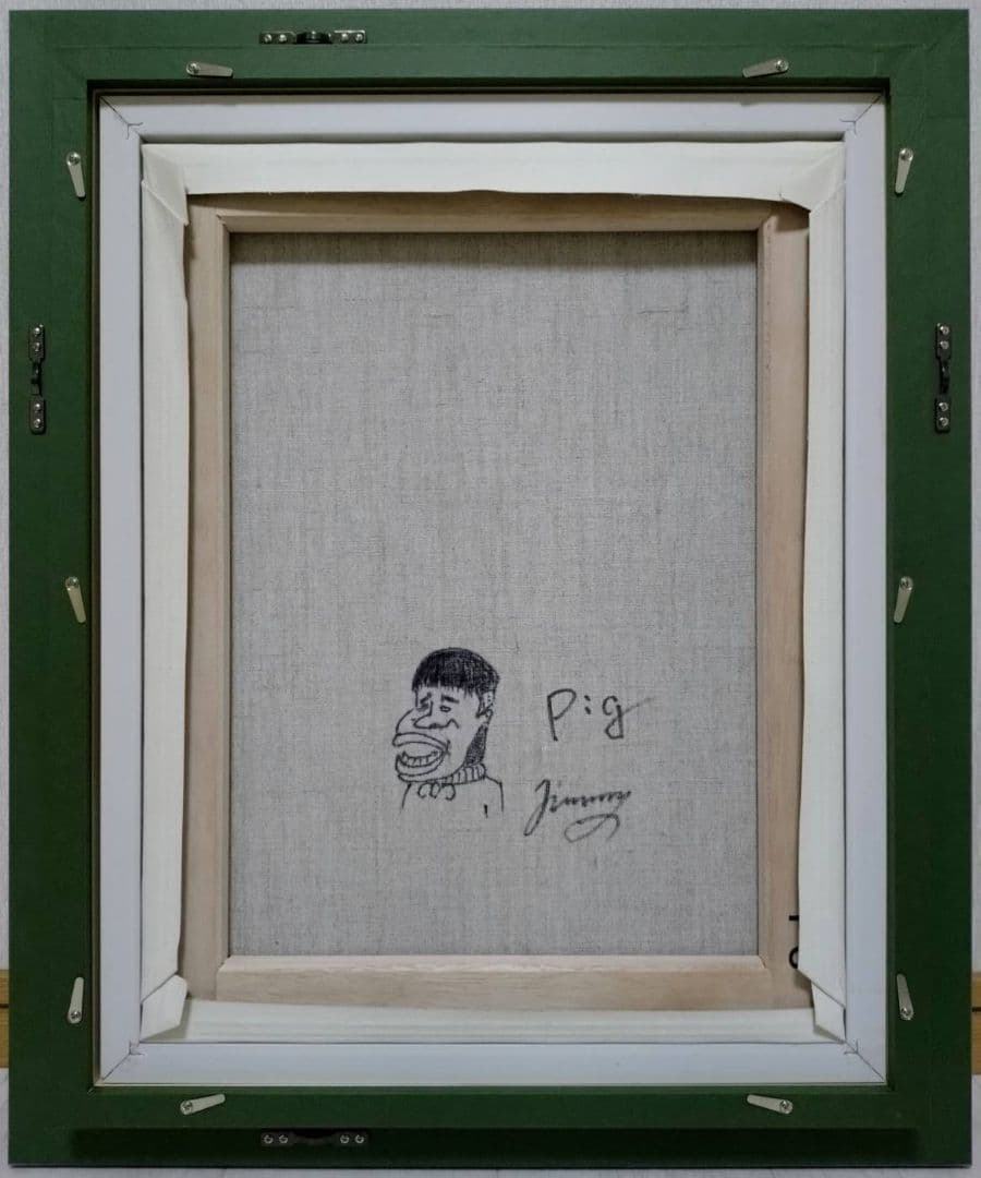 F6号】ジミー大西【Pig】手描き作品/表裏サイン/油彩/アクリル/絵画