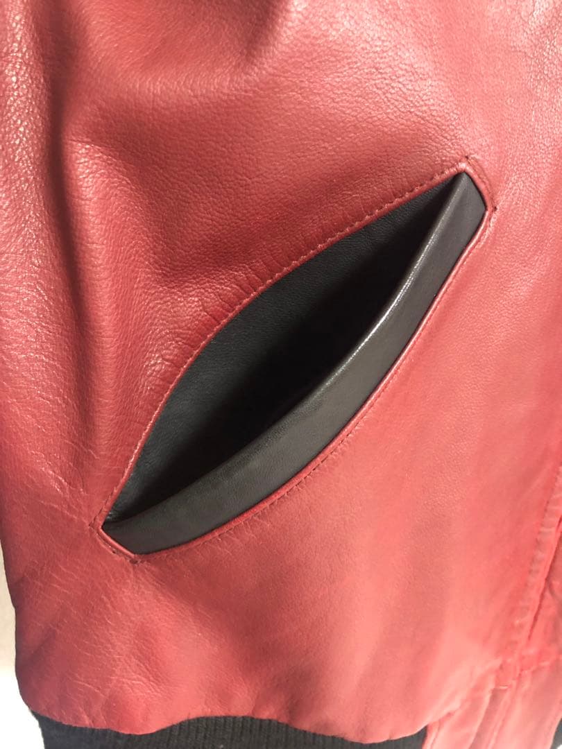 Schott】羊革 シングル ライダース 裏地総柄 バイカラー sizeS