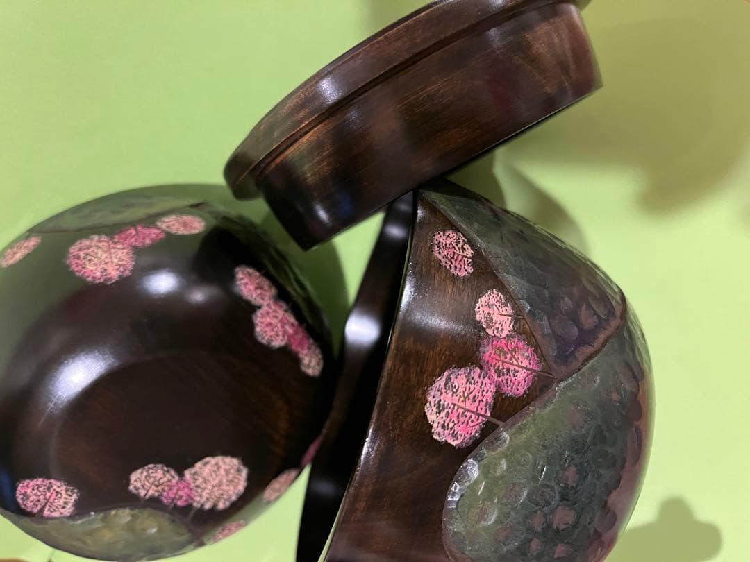 川添日記　散歩の友　お弁当　草木彫　漆