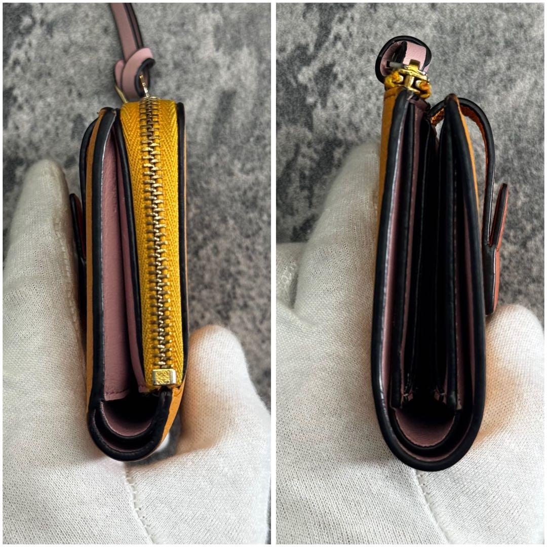 美品✨ロエベ アナグラム コンパクトジップウォレット 二つ折り財布