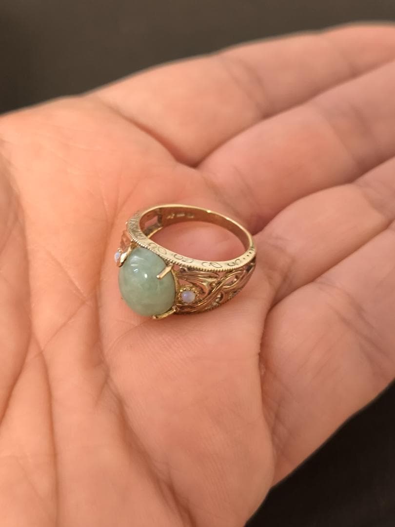 碌山 ROKUZAN ロクザン シルバー925 ヒスイ オパール　リング