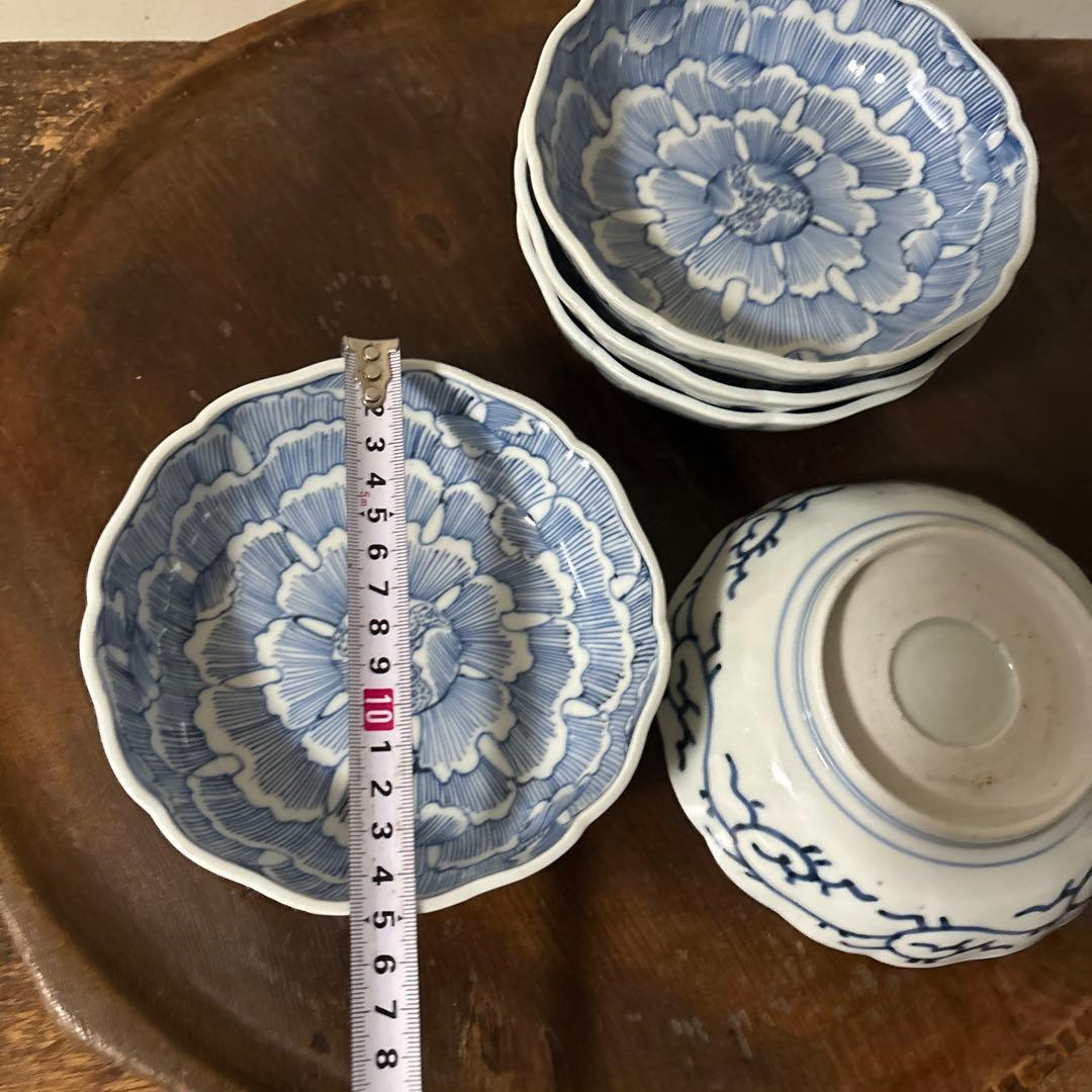古伊万里 染付なます皿 5枚 膾皿 唐草 アンティーク 古道具 白洲正子