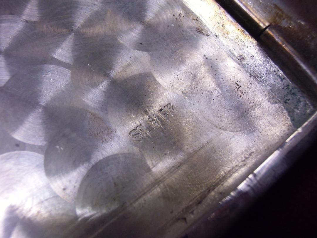 ☆アメリカ軍＊CBI＊ルビー象嵌＆銀製＊総彫りシガレットケース（実物）