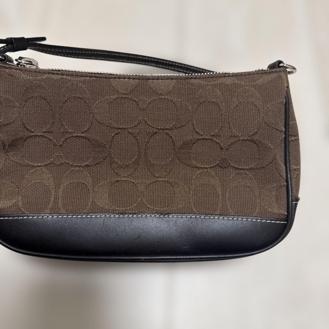 断*）様 コーチ アクセサリーポーチ ハンドバッグ シグネチャー キャンバス レ