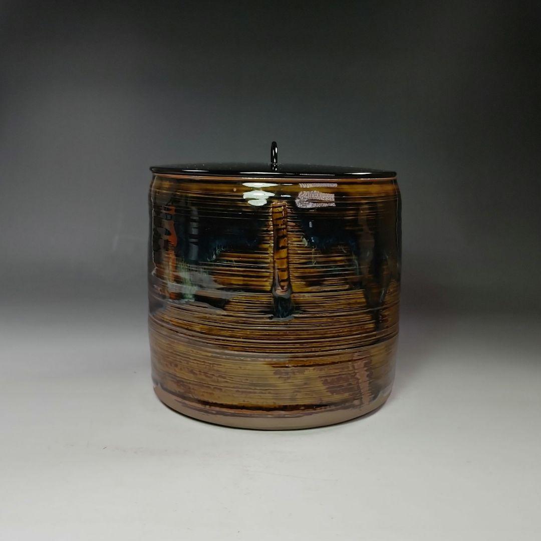 イ562 水指『亀井楽山造 鵬雲斎 極箱』『高取 管耳水指 共箱』茶道具