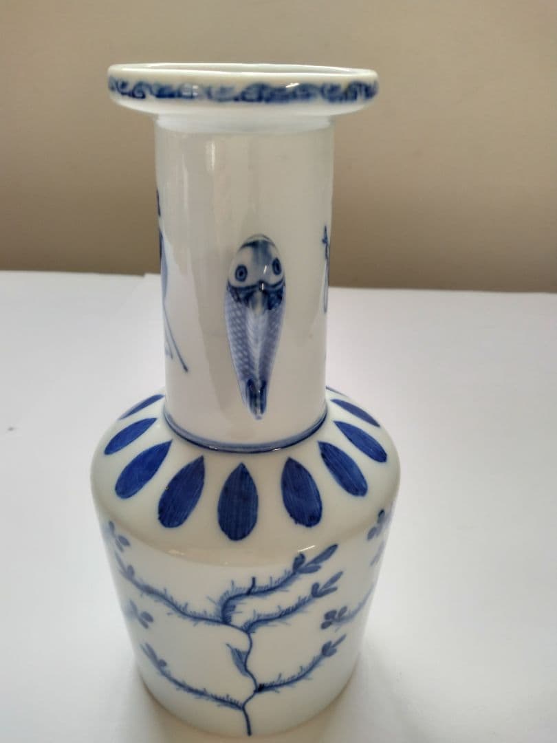 九谷 陶源製 高砂花入 染付鯉耳 華入 - メルカリ