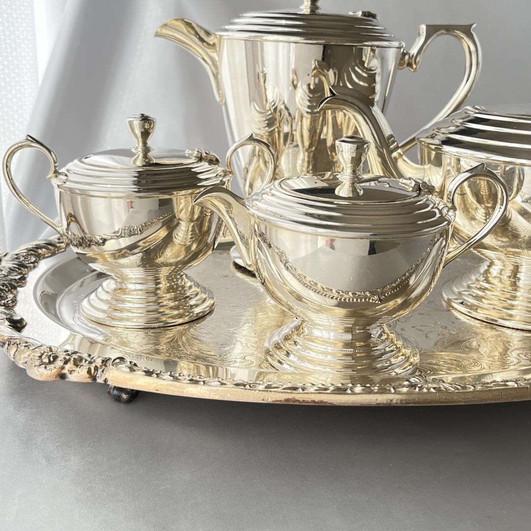 【SILCRAFT】 アール・デコ ティーサービス 4点 ティーポット