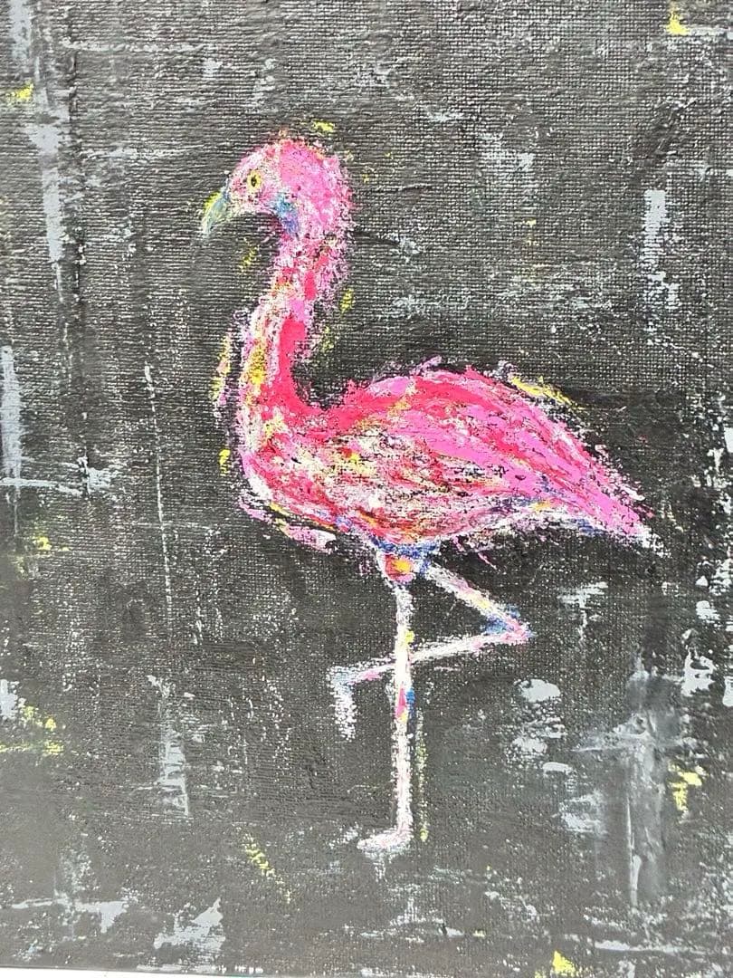 絵 絵画 現代アート キャンバス F3 フラミンゴ 抽象画 - メルカリ