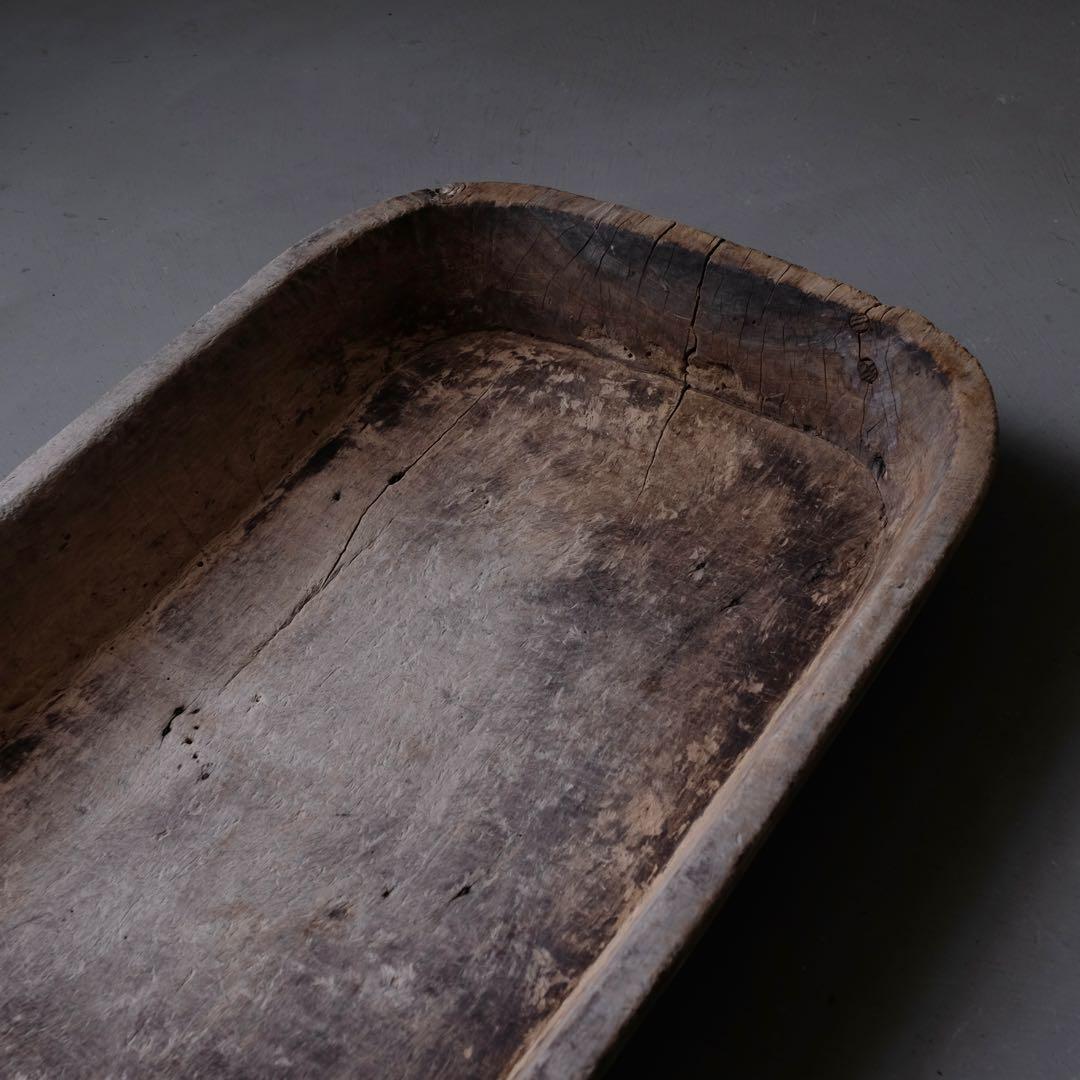 古い木鉢 飼い葉桶 木皿 水盤 古材 古道具 骨董 プリミティブ