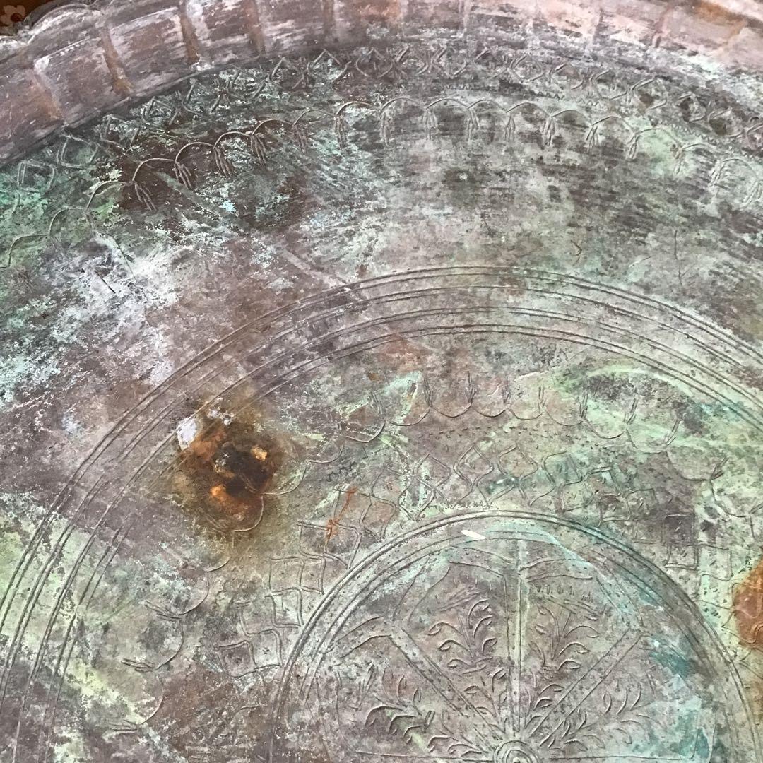 16世紀　オスマントルコ　ブロンズ　銅製　大型トレイ　アンティーク