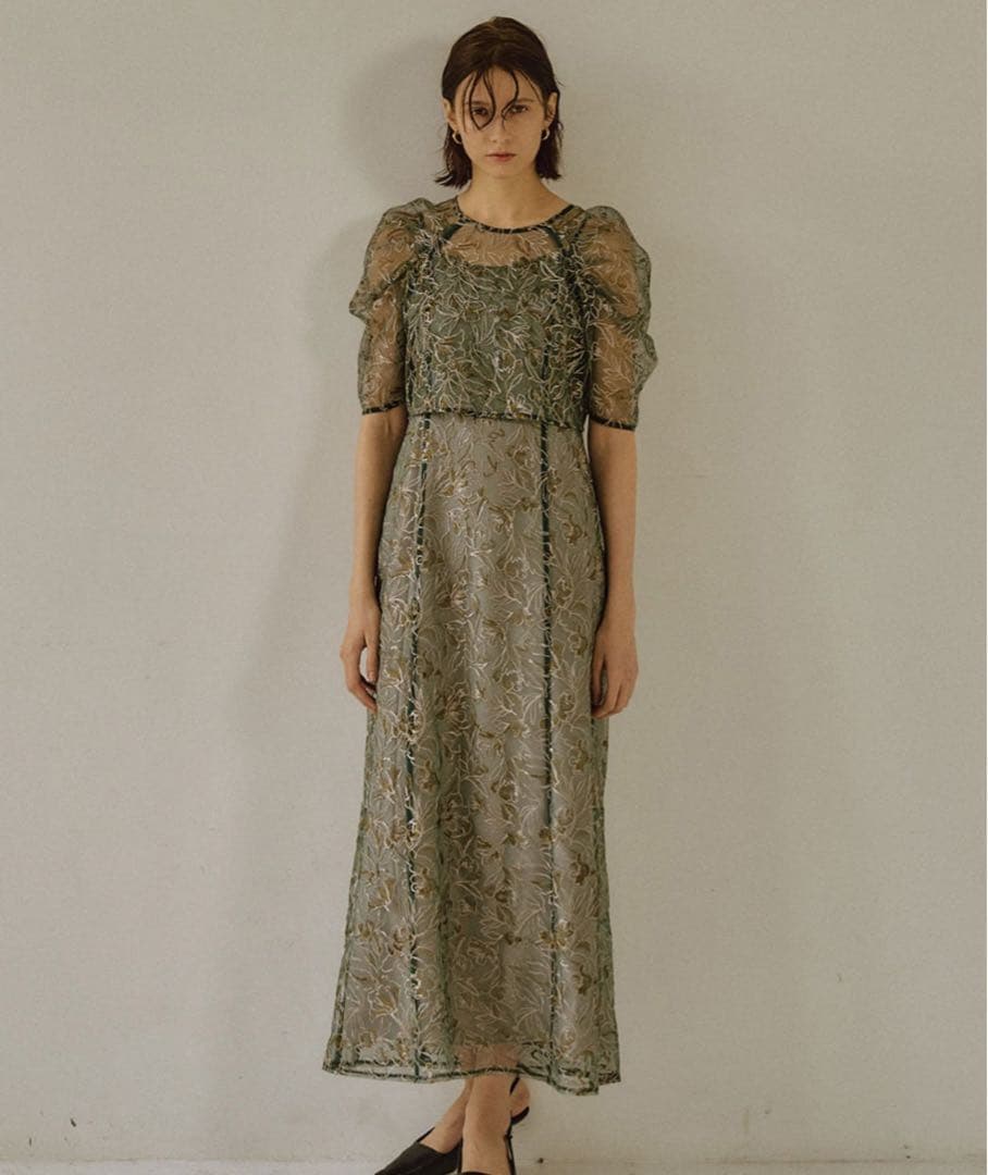 Dorry Doll レースレイヤードドレス グリーン