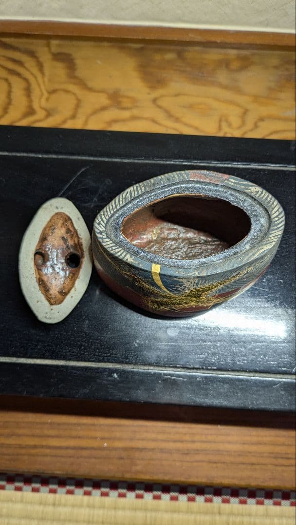 JAPAN】九谷焼 作家作品 谷敷正人 雅彩双鶴紋 香炉