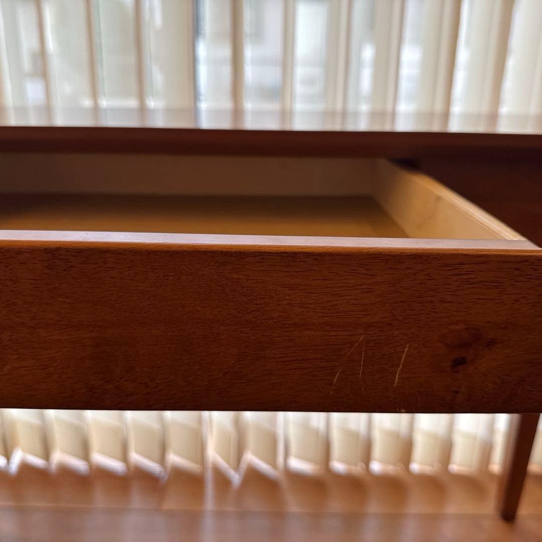 【完成品・組立不要】グレイス幅120cmスリムデスク天然木引き出し