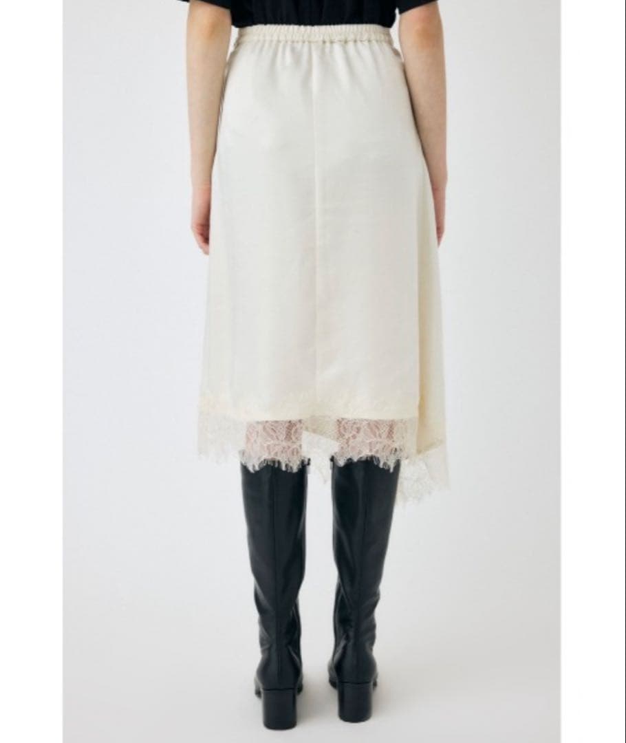 MOUSSY LACE TRIM SLIP スカート サテン オフホワイト