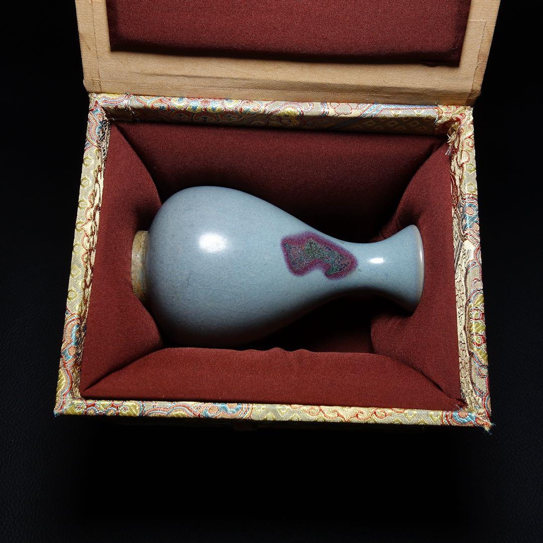 宋代 窯 陶磁器 コレクション品 紫色斑模様 花瓶 宋中国古美術□宋代時期