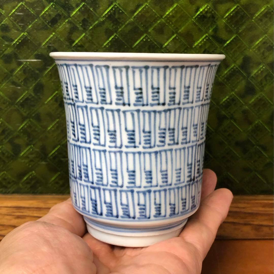 古伊万里 全面暦紋 江戸後期 染付 骨董品 大猪口 猪口 鉢 覗き - メルカリ