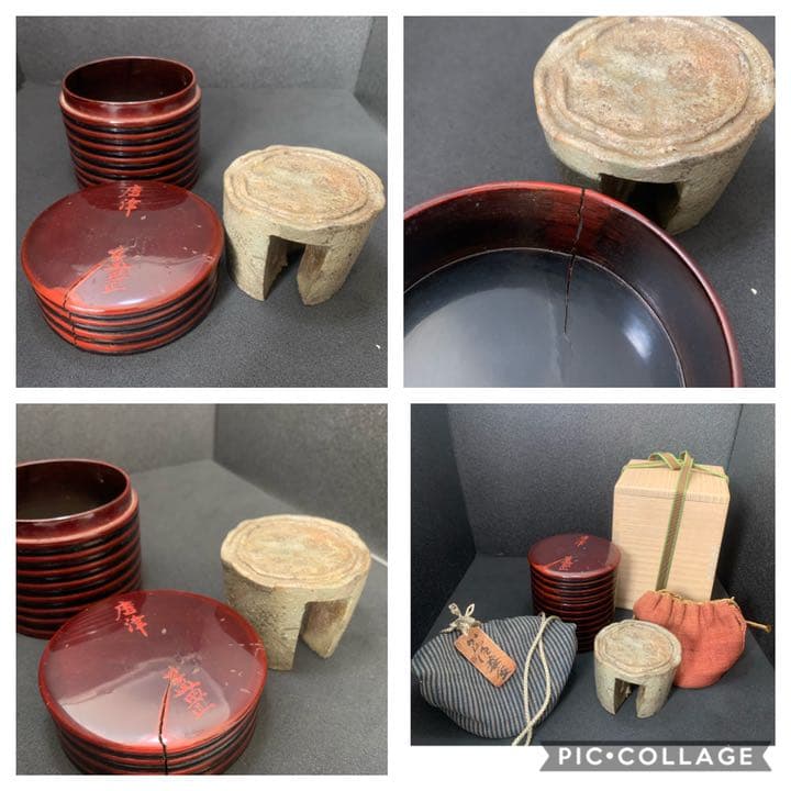 時代　古唐津　三足蓋置　茶道具　唐津