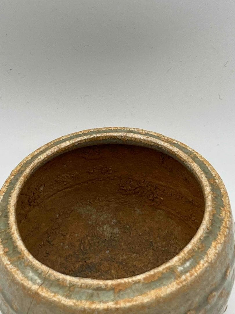 北宋時代 越窯 青磁鼓釘三足香炉 湖田窯琴炉 【旧家蔵出し】