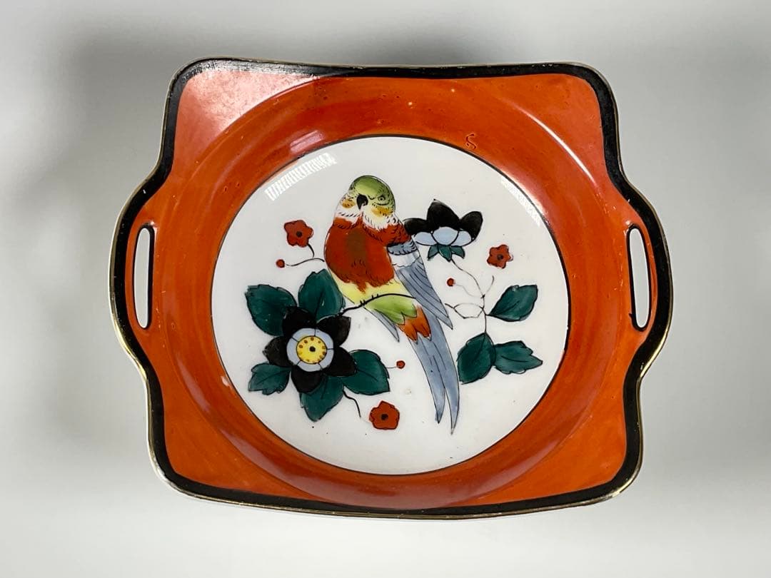 オールドノリタケ　インコ　絵皿 プレート　Noritake　幅約16cm