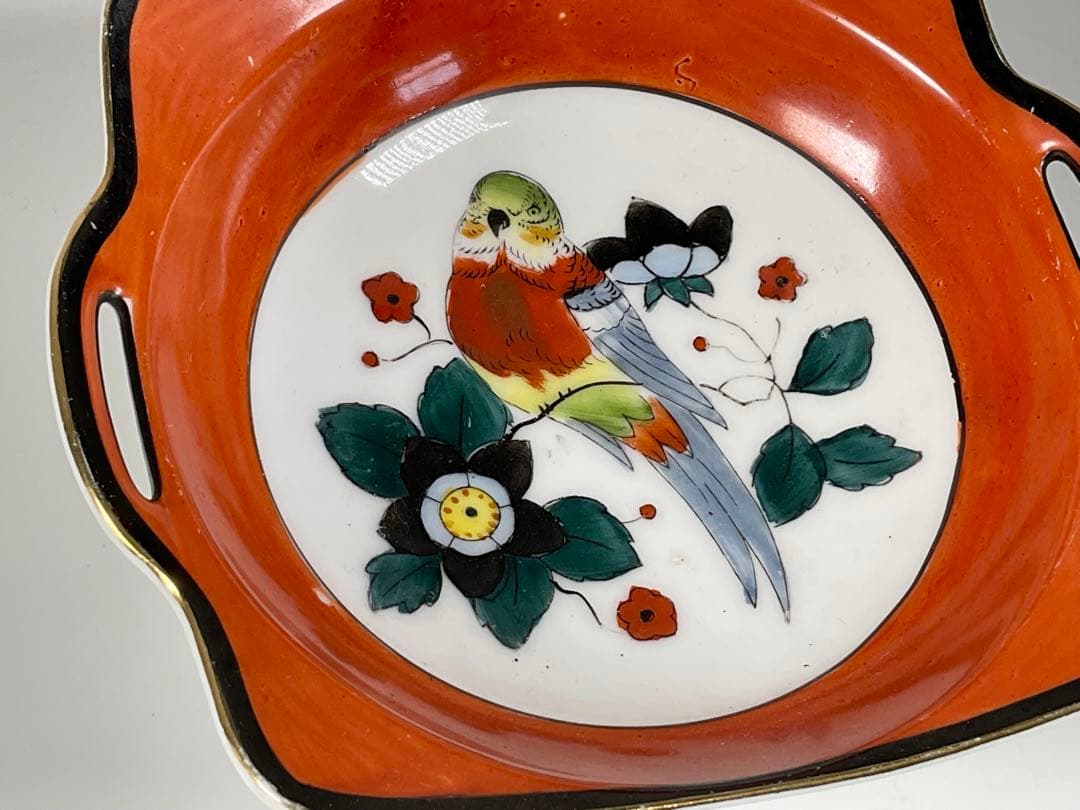 オールドノリタケ　インコ　絵皿 プレート　Noritake　幅約16cm