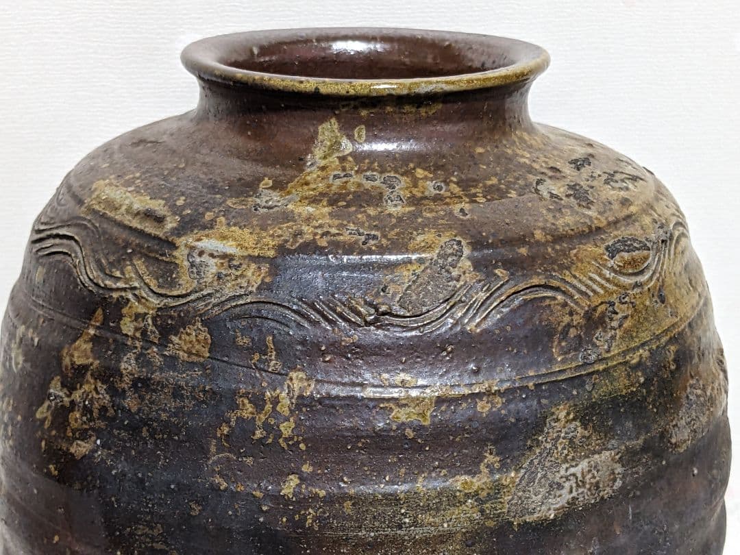 ♦️古備前 櫛目波状文壺 室町時代〜桃山時代 花活け 茶道具 置物 古美術骨董品