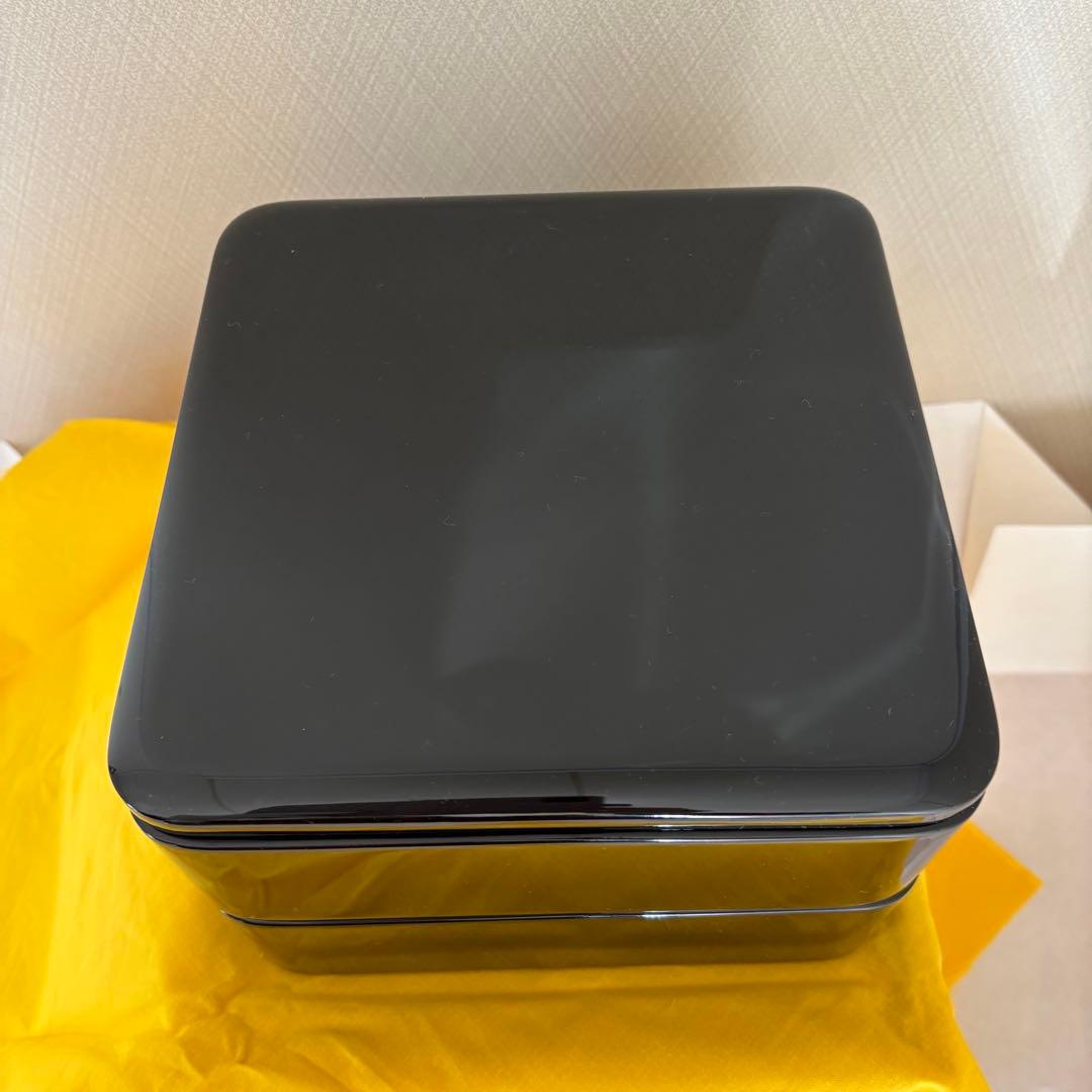 【新品 未使用】 輪島塗り 二段重 黒重箱　お正月