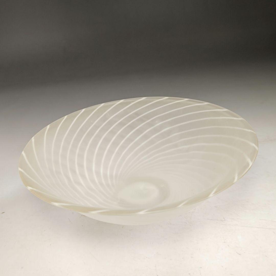 イ978 茶碗『水崎長寿』『義山硝子ガラス 雲渦 平茶碗 共箱』抹茶碗