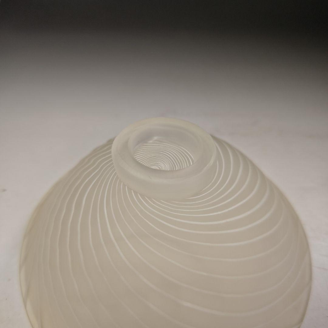 イ978 茶碗『水崎長寿』『義山硝子ガラス 雲渦 平茶碗 共箱』抹茶