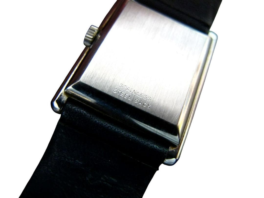 オメガ De Ville 手巻き 角型 メンズ 腕時計 紺文字盤 純正ベルト尾錠