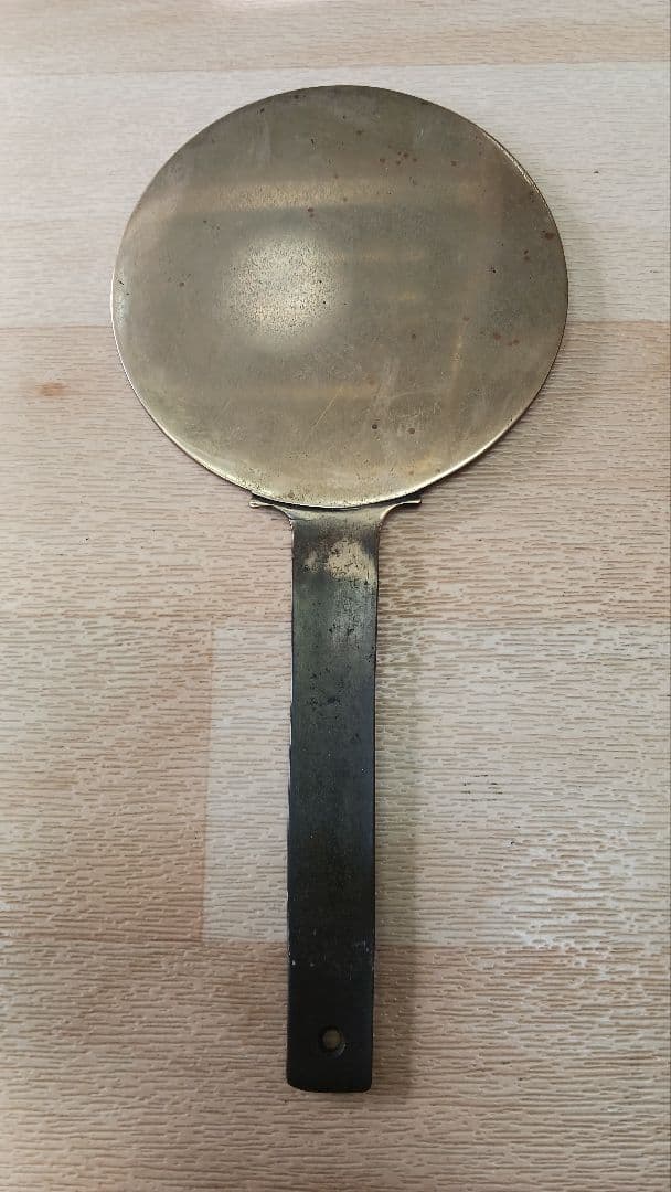 時代物　室町時代　 柄鏡　 鶴亀吉祥文様　古鏡　 和鏡　 銅鏡