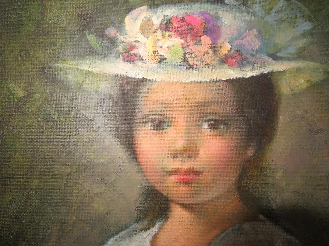 ◇進徹 「花帽子の少女」 油彩4号 真作保証◇ - メルカリ
