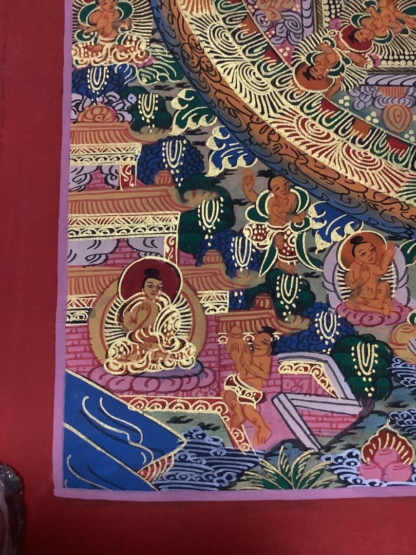 《 チベット密教　新品　1点物 》 手描き　曼荼羅　仏陀　釈迦　仏画　仏教　e9