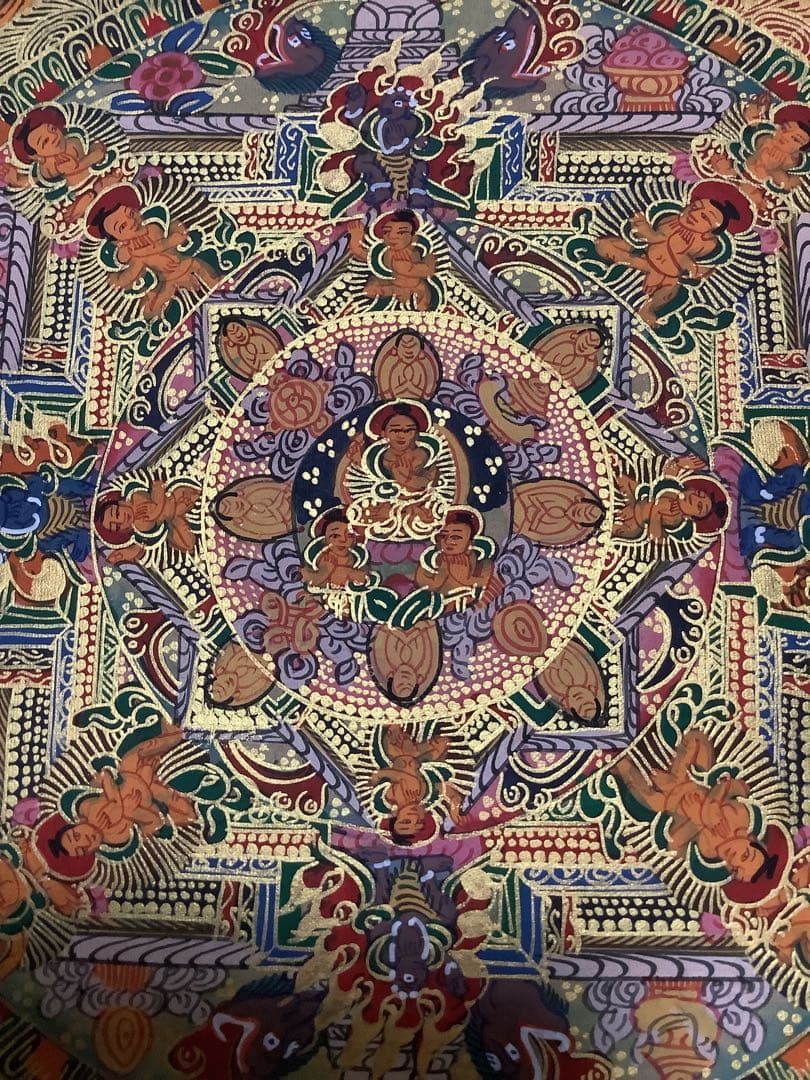 《 チベット密教　新品　1点物 》 手描き　曼荼羅　仏陀　釈迦　仏画　仏教　e9