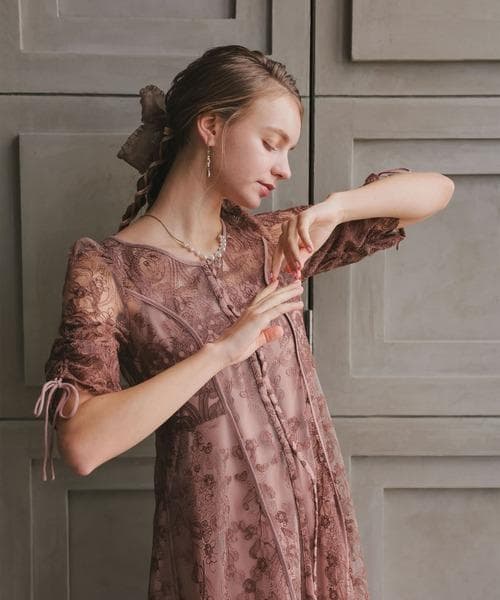 美品 Dorry Doll ドリードール エンブロイダリーレイヤードドレス S