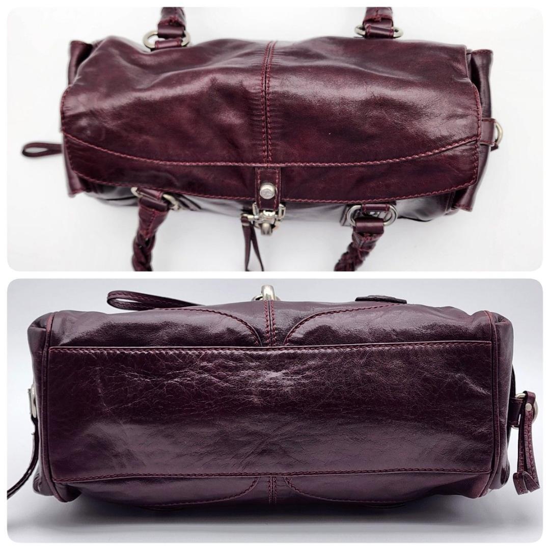 フランチェスコビアジア ショルダーバッグ 編み込みハンドル レザー レッド