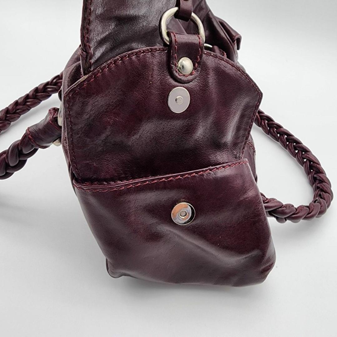 フランチェスコビアジア ショルダーバッグ 編み込みハンドル レザー レッド