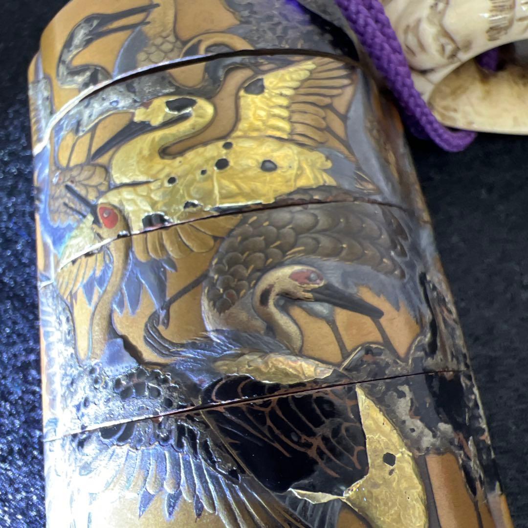 江戸時代 鶴蒔絵印籠、根付 70g 東Y8-0122☆2Fトコカ - メルカリ