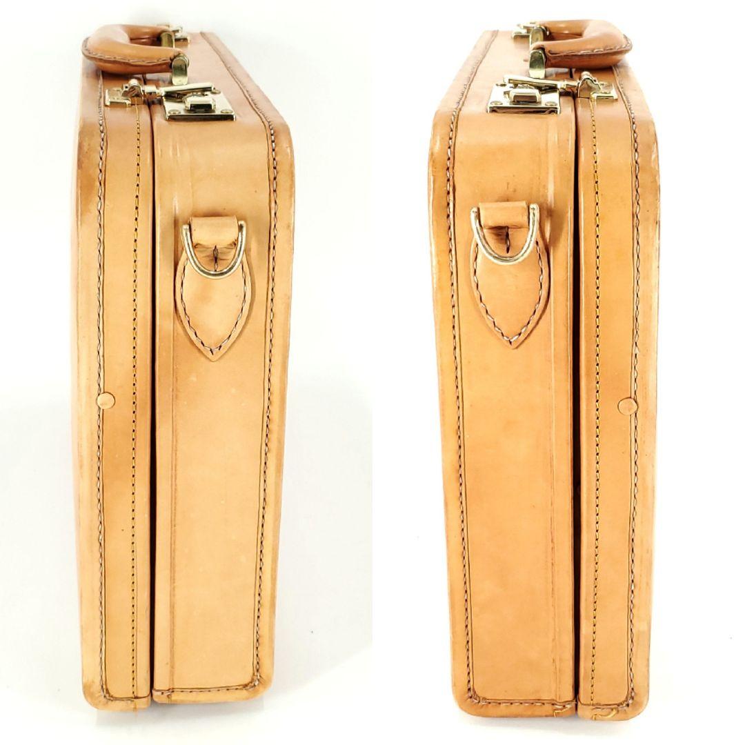 ヌメ革◆福岡 LEAVES◆牛本革レザートランク鍵付きショルダー付き 1066