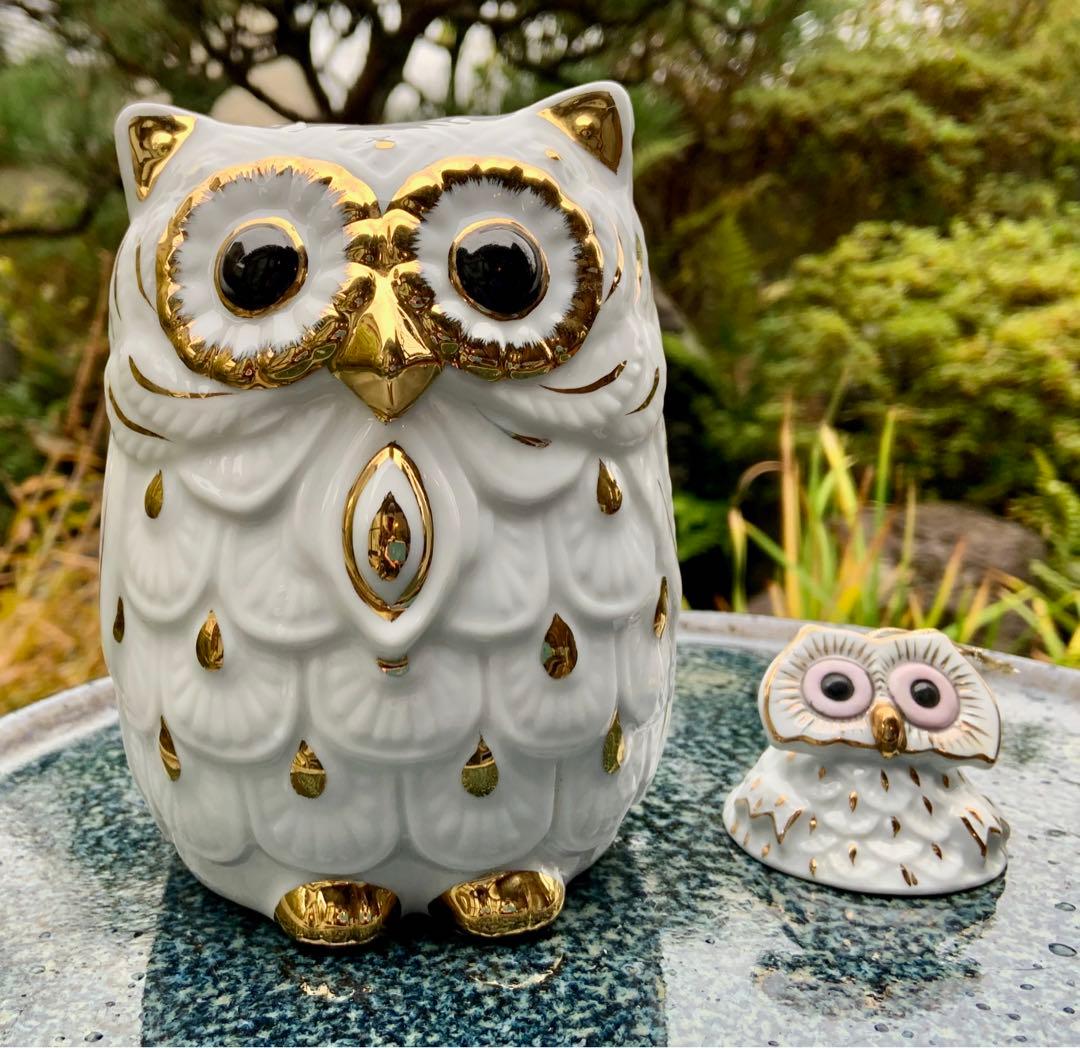 ロイヤルアーデン かわいい陶器の ふくろうさん トトロ風 赤ちゃん