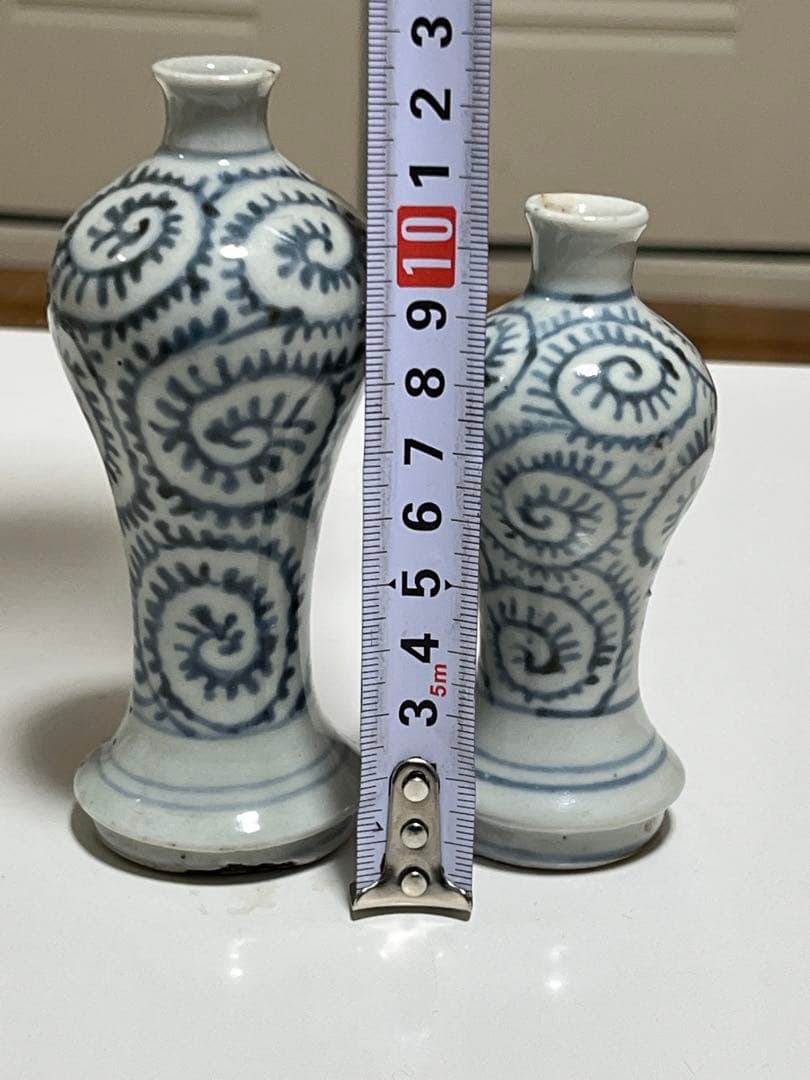 古伊万里 染付  鑑賞陶器　江戸中期　古伊万里染付蛸唐草鶴首瓶